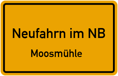 Straßenverzeichnis Neufahrn im NB Moosmühle