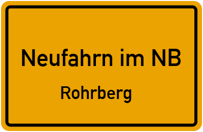 Straßenverzeichnis Neufahrn im NB Rohrberg