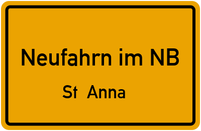 Straßenverzeichnis Neufahrn im NB St. Anna