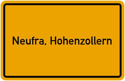 Ortsschild von Gemeinde Neufra, Hohenzollern in Baden-Württemberg