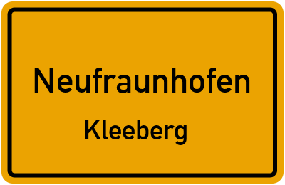 Ortsschild Neufraunhofen Kleeberg