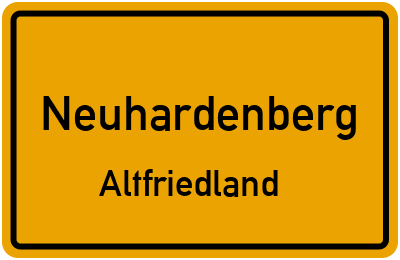 Straßenverzeichnis Neuhardenberg Altfriedland