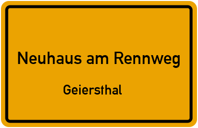 Straßenverzeichnis Neuhaus am Rennweg Geiersthal