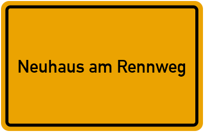 Ortsschild von Neuhaus am Rennweg in Thüringen