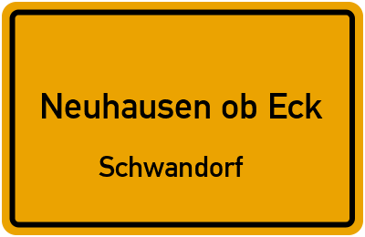 Ortsschild Neuhausen ob Eck Schwandorf