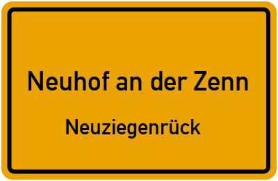 Straßenverzeichnis Neuhof an der Zenn Neuziegenrück