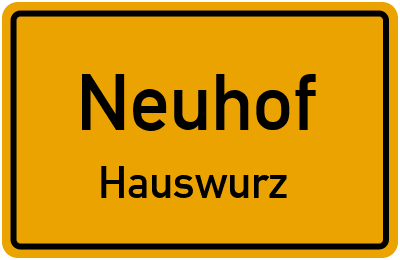Straßenverzeichnis Neuhof Hauswurz