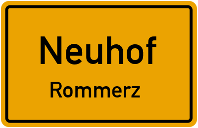 Ortsschild Neuhof Rommerz