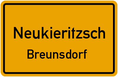 Ortsschild Neukieritzsch Breunsdorf