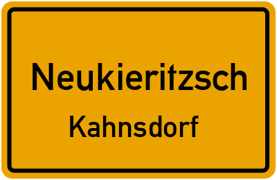 Ortsschild Neukieritzsch Kahnsdorf