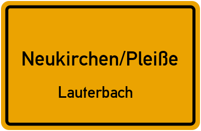 Ortsschild Neukirchen/Pleiße Lauterbach