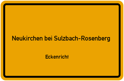 Straßenverzeichnis Neukirchen bei Sulzbach-Rosenberg Eckenricht