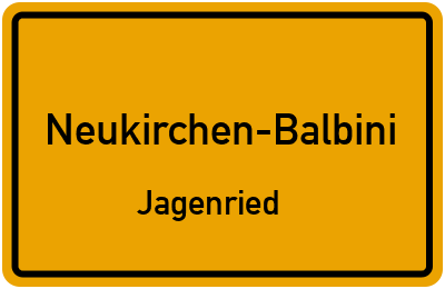 Ortsschild Neukirchen-Balbini Jagenried