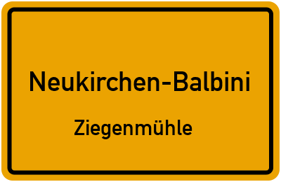 Straßenverzeichnis Neukirchen-Balbini Ziegenmühle