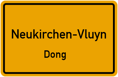 Ortsschild Neukirchen-Vluyn Dong