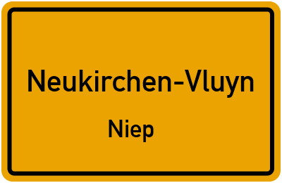 Ortsschild Neukirchen-Vluyn Niep