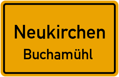 Ortsschild Neukirchen Buchamühl