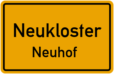 Straßenverzeichnis Neukloster Neuhof