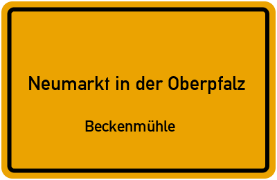Straßenverzeichnis Neumarkt in der Oberpfalz Beckenmühle