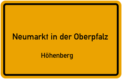 Straßenverzeichnis Neumarkt in der Oberpfalz Höhenberg