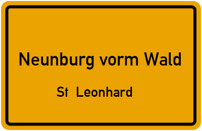 Straßenverzeichnis Neunburg vorm Wald St. Leonhard