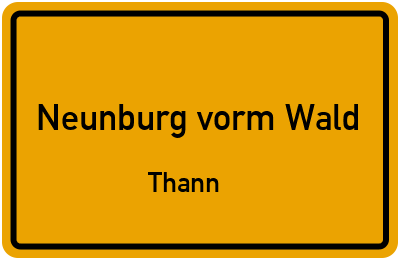 Straßenverzeichnis Neunburg vorm Wald Thann