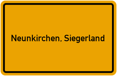 Ortsschild von Gemeinde Neunkirchen, Siegerland in Nordrhein-Westfalen
