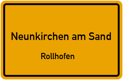 Straßenverzeichnis Neunkirchen am Sand Rollhofen