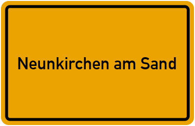 Ortsschild von Gemeinde Neunkirchen am Sand in Bayern