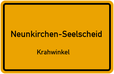 Ortsschild Neunkirchen-Seelscheid Krahwinkel