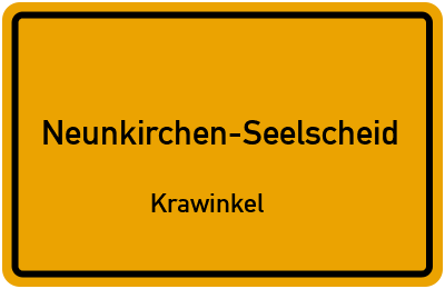 Ortsschild Neunkirchen-Seelscheid Krawinkel