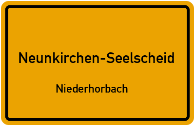 Ortsschild Neunkirchen-Seelscheid Niederhorbach