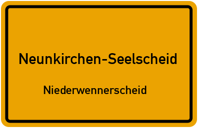 Ortsschild Neunkirchen-Seelscheid Niederwennerscheid