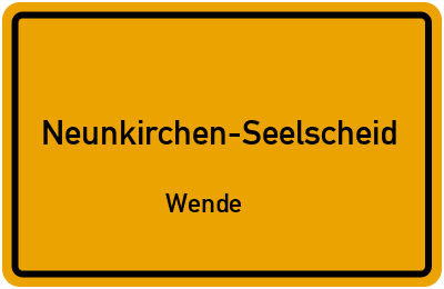 Ortsschild Neunkirchen-Seelscheid Wende