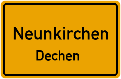 Ortsschild Neunkirchen Dechen