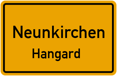 Ortsschild Neunkirchen Hangard