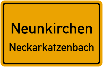 Ortsschild Neunkirchen Neckarkatzenbach