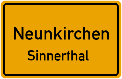 Ortsschild Neunkirchen Sinnerthal
