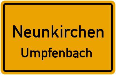 Ortsschild Neunkirchen Umpfenbach