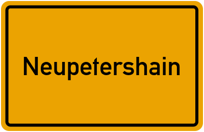 Ortsschild von Gemeinde Neupetershain in Brandenburg