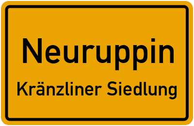 Straßenverzeichnis Neuruppin Kränzliner Siedlung
