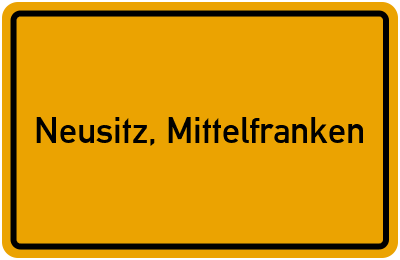 Ortsschild von Gemeinde Neusitz, Mittelfranken in Bayern