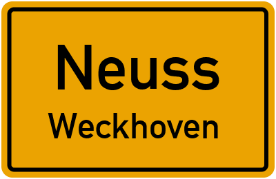 Ortsschild Neuss Weckhoven