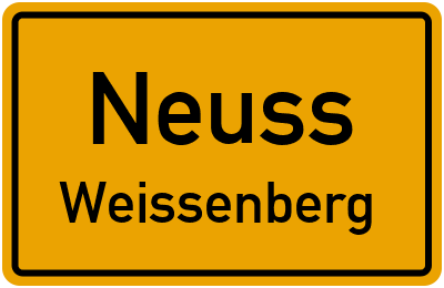 Ortsschild Neuss Weissenberg
