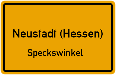 Ortsschild Neustadt (Hessen) Speckswinkel