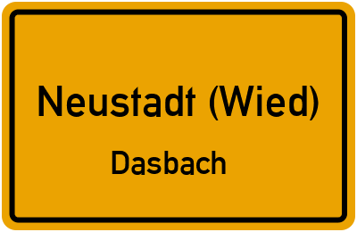 Ortsschild Neustadt (Wied) Dasbach