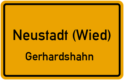 Ortsschild Neustadt (Wied) Gerhardshahn