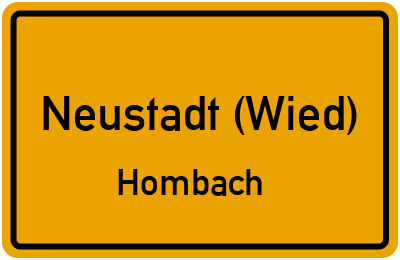 Ortsschild Neustadt (Wied) Hombach