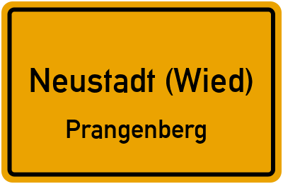 Ortsschild Neustadt (Wied) Prangenberg
