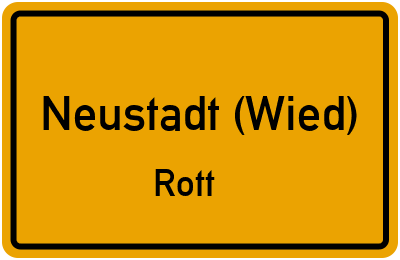 Ortsschild Neustadt (Wied) Rott